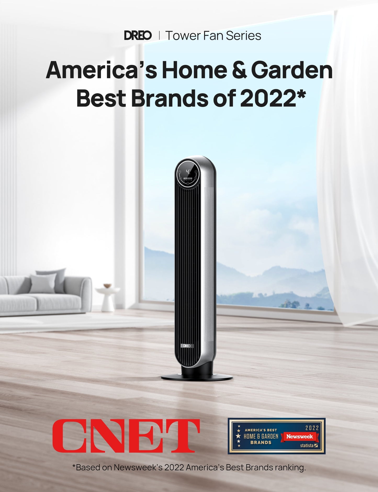 Tower Fans for Home, 90° Oscillating Standing Fans with Remote, 24 Ft/S Velocity Quiet Bedroom Fan, 4 Speeds, 4Modes, 8H Timer, Bladeless Floor Fan, Black Silver