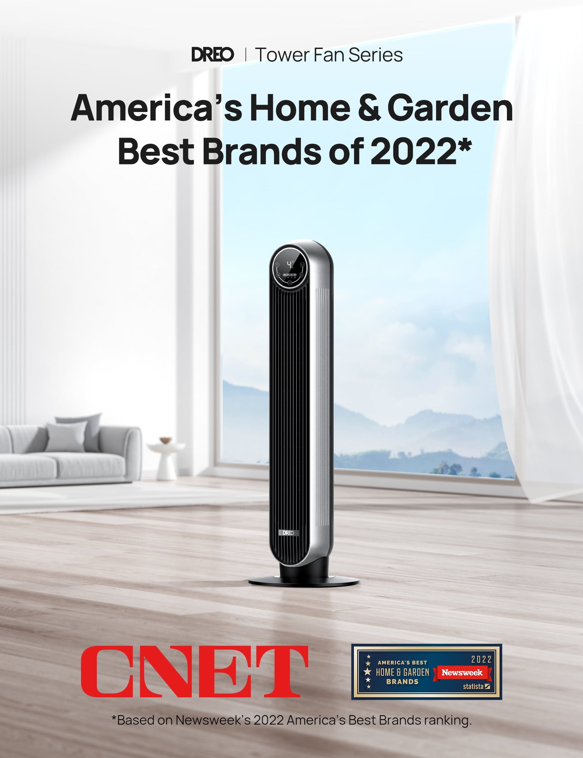 Tower Fans for Home, 90° Oscillating Standing Fans with Remote, 24 Ft/S Velocity Quiet Bedroom Fan, 4 Speeds, 4Modes, 8H Timer, Bladeless Floor Fan, Black Silver